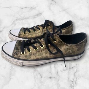 Converse Chuck Taylor All Star Ox Lurex Camo Gold Camouflage Sneakers 8